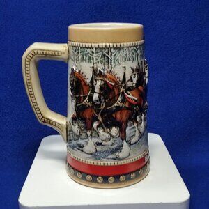 Budweiser 1988 Holiday Collection Beer Stein Cobblestone Passage 9th in Series